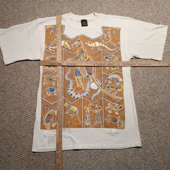 Churinga Australia Graphic T Shirt Large Aboriginal Art Kangaroo Textured - Picture 2 of 8